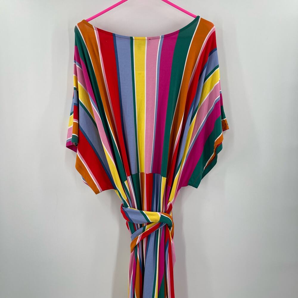 ELOQUII Dress Size 26 Stripe Curvy Plus Wrap Super Stretchy Candy Rainbow NWT - Picture 8 of 14